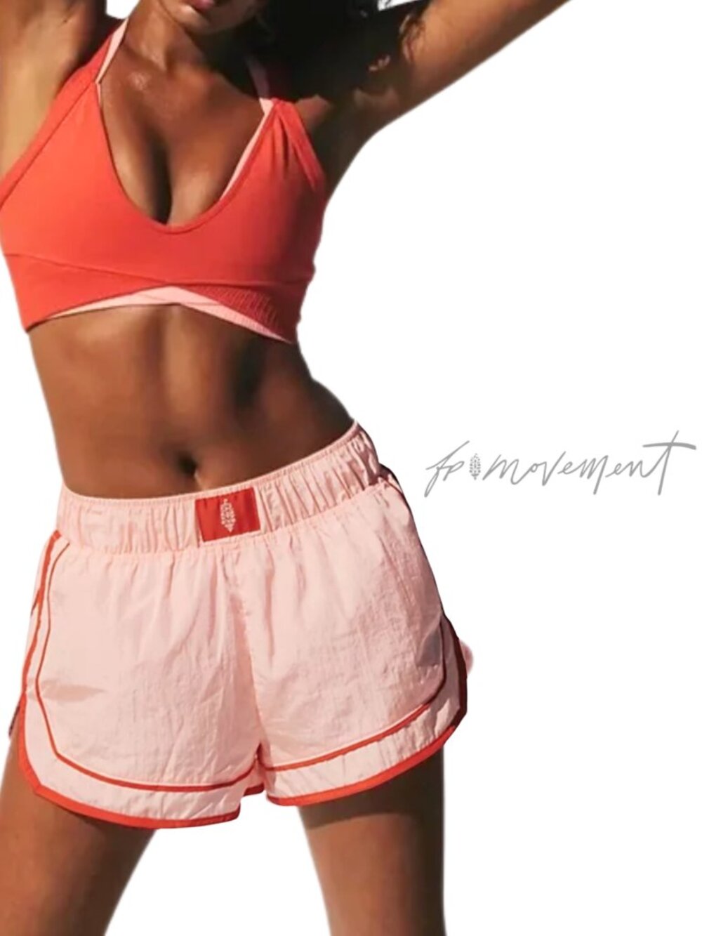 FP MOVEMENT new Varsity Blues Shorts - Pastel Peach Scarlett